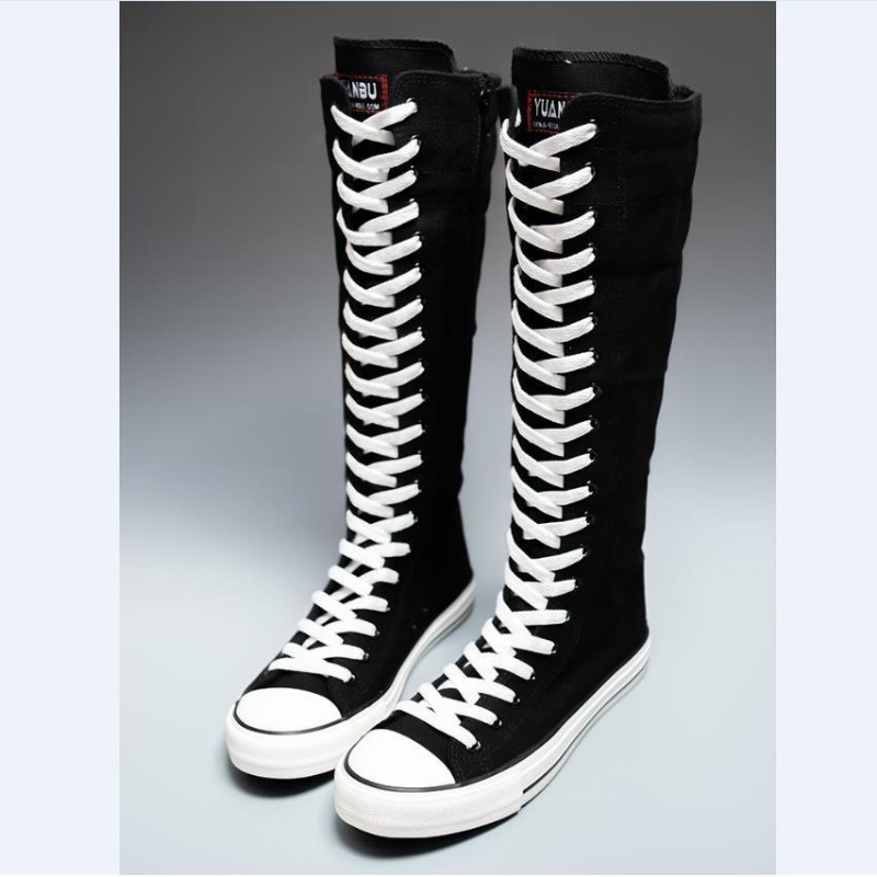 Knee High Boots Women - 2025 Neue High-Top Canvas-Schuhe für Damen