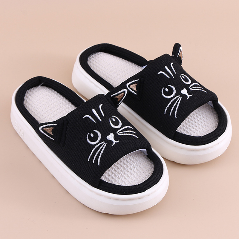 Mule Slip On - Plattform-Hausschuhe für Damen, flache Frühlings- und