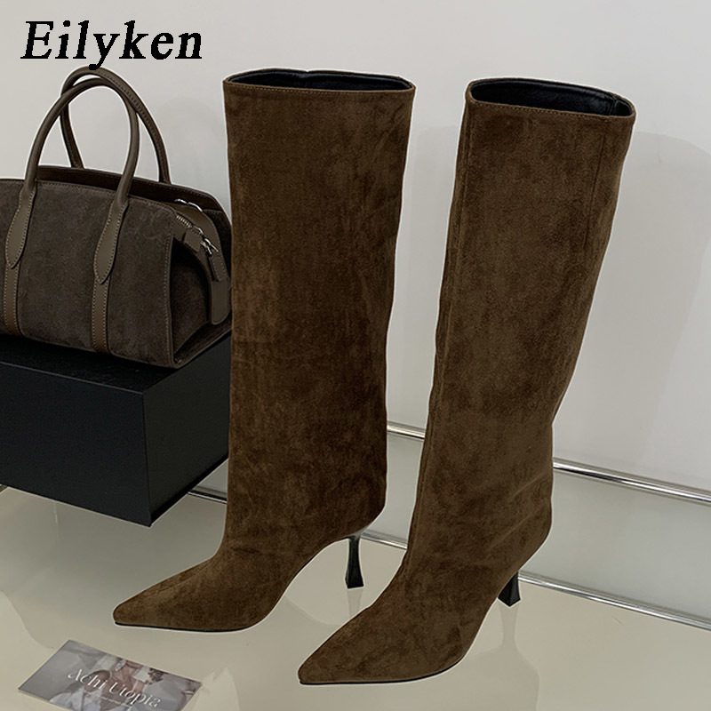 Knee High Boots Women - Eilyken Winter Retro Design Spitze Stiefeletten