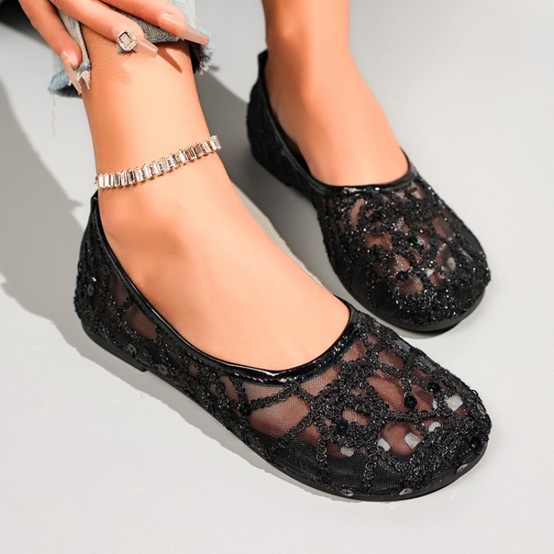 Women'S Shoes Clogs - Neue Mesh-Slipper mit Rundzehe, Pailletten und