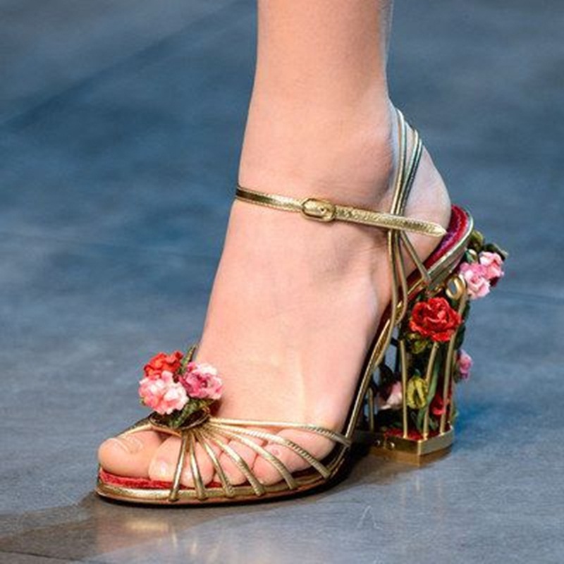 Women'S Shoes Clogs - Luxus Vogelkäfig Damen Sandalen Gold Metallic