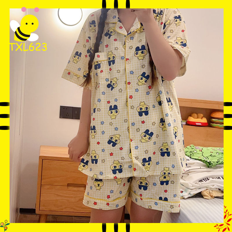 Women Shoes Xxl - Tamagotchi Mameiji Damen-Sommer-Pyjama-Set aus reiner Baumwolle