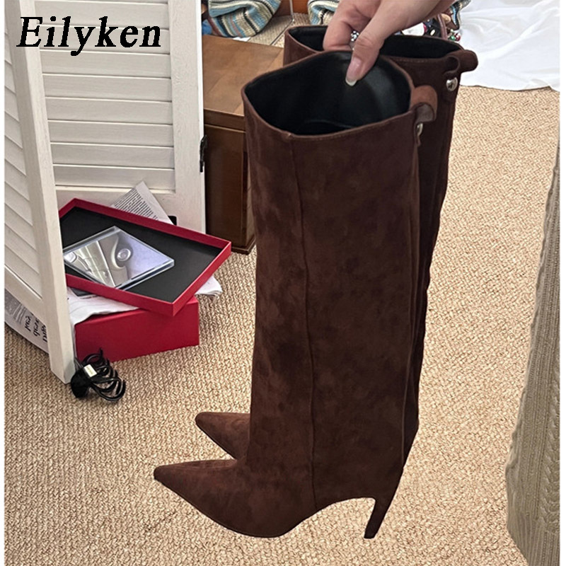 Knee High Boots Women - Eilyken Sexy Dünne High Heels Spitze