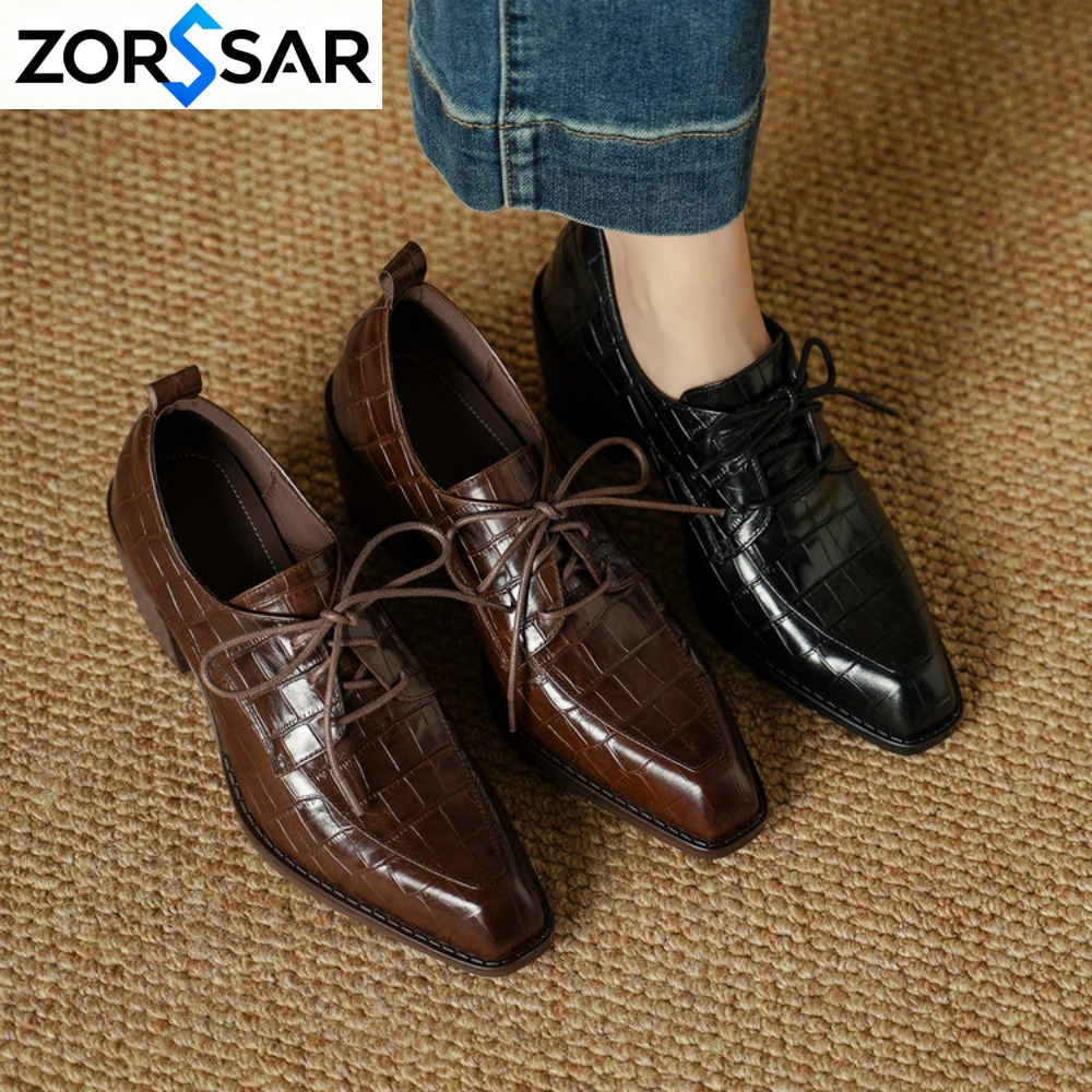 Oxford Lace Up Women - Damenschuhe aus Echtleder 2026 Frühling Neue