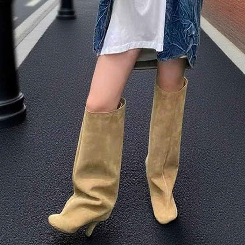 Winter Straße Punk Runde Kappe – Knee High Boots Women Bewertung und Preis