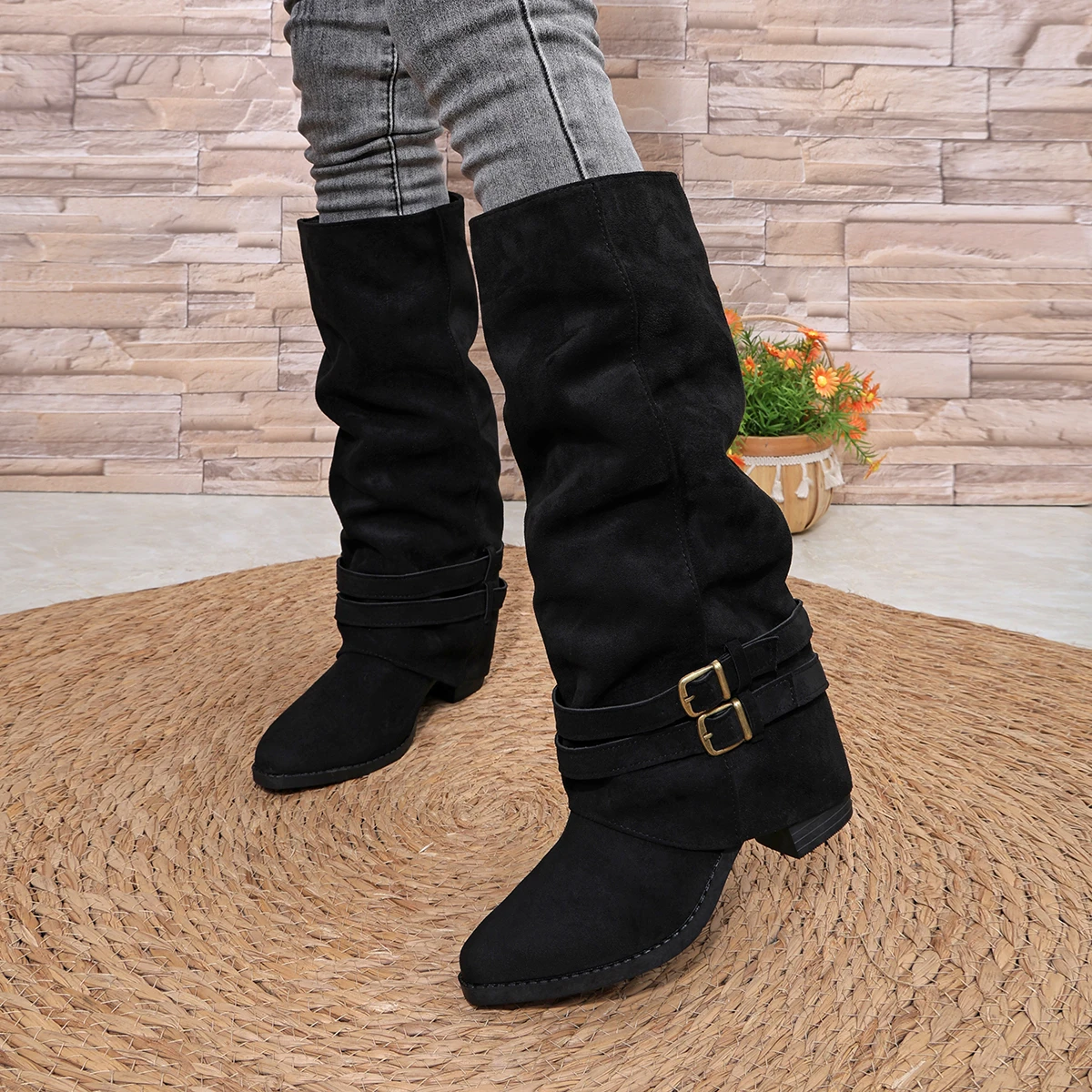 Frühling Herbst Neue Retro Run – Knee High Boots Women Bewertung und Preis