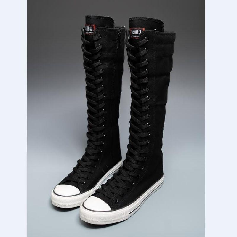 2025 Neue High-Top Canvas-Schu – Knee High Boots Women Bewertung und Preis