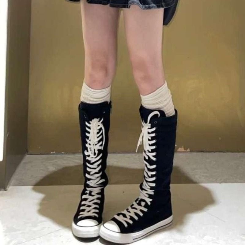 2025 Neue High-Top Canvas-Schu – Knee High Boots Women Bewertung und Preis